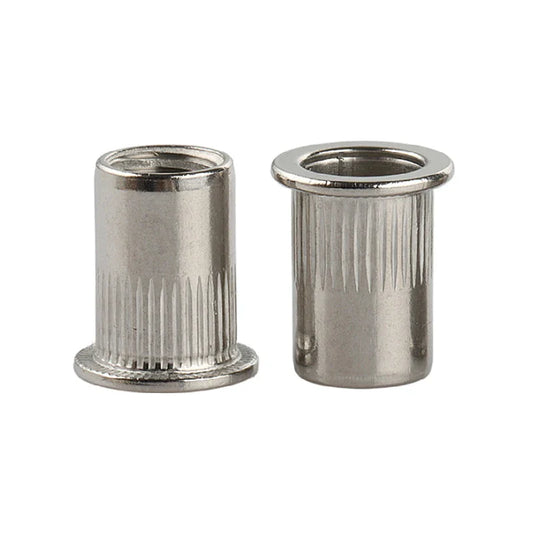 KTX-869907 M4 M10 Stainless Steel Blind Rivet Nuts, B8/B8M/B8T, Polished Flat Head, Metric Sizes