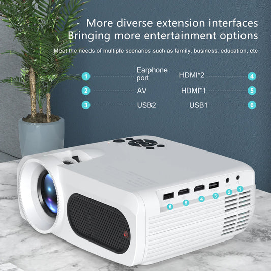 KTX-795795 8K 3D Android Smart Portable LED DLP Projector for Home Theatre, Compatible with Smartphone, Tablet, and PC