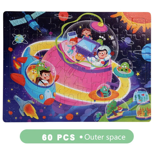 KTX-565203 Cartoon Flat Wooden Jigsaw Puzzle for Early Education, Suitable for Children Aged 5 to 7 Years