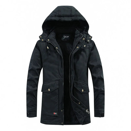 KTX-636435 Men's Jackets Winter Mid-Length Plush Thick Coat Warm Cotton Jacket Work Bomber Jacket Made Men's Coats