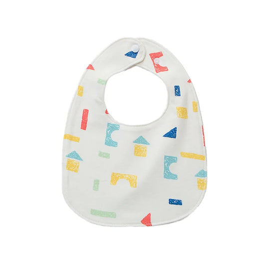 KTX-064723 New Arrival Cute U-Shape Kids Bib Waterproof Kids Eating Saliva Towel Feeding Bibs Button Closure
