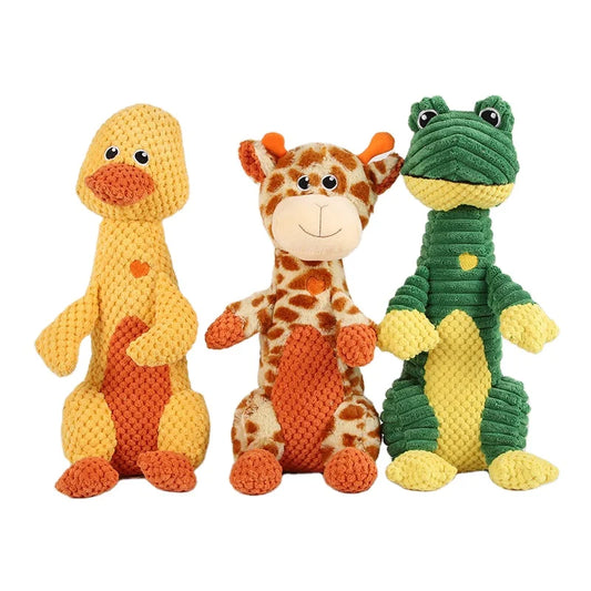 KTX-323539 Durable Plush Dog Chew Toy with Squeaker for Active Play