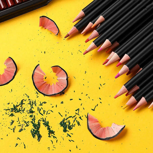 KTX-057555 72 Professional Coloured Pencils Set with 3 Sketchbooks, Pre-Sharpened, Travel-Friendly, Ideal for Artists