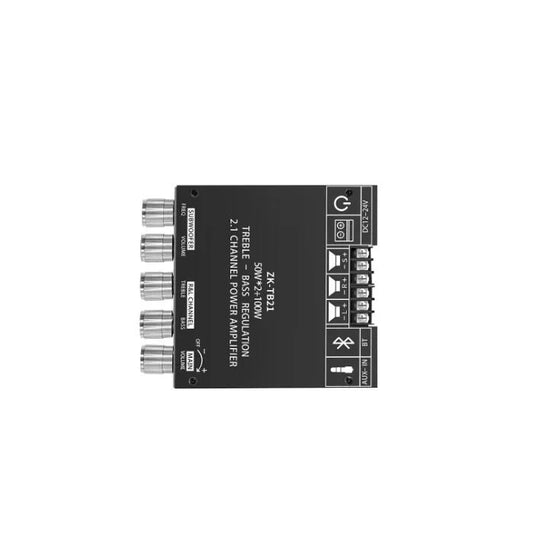 KTX-713939 ZK-TB21 2.1 Channel Power Amplifier with NE5532 and TPA3116D2 Technology, Supports 2x50W + 100W Subwoofer, DC 12-24V