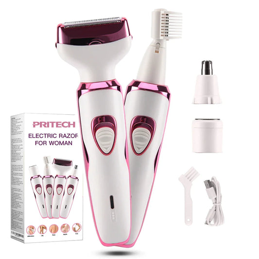KTX-143699 4-in-1 Rechargeable Cordless Women's Body Hair Shaver and Bikini Trimmer