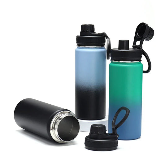 KTX-240403 Large Capacity Outdoor Sports Kettle with Straw - Multi-color 304 Stainless Steel, BPA Free