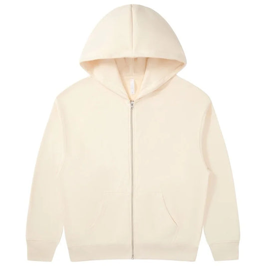 KTX-948307 Men's Women's 380G Oversized Puff Technique Hooded Sweatshirt High Fleece Solid Color Zipper Casual Sports Print Pullover