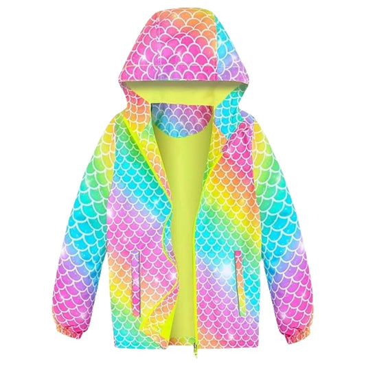 KTX-539283 Preppy Style Softshell Outerwear Jacket for Girls Winter O-Neck with Button Decoration