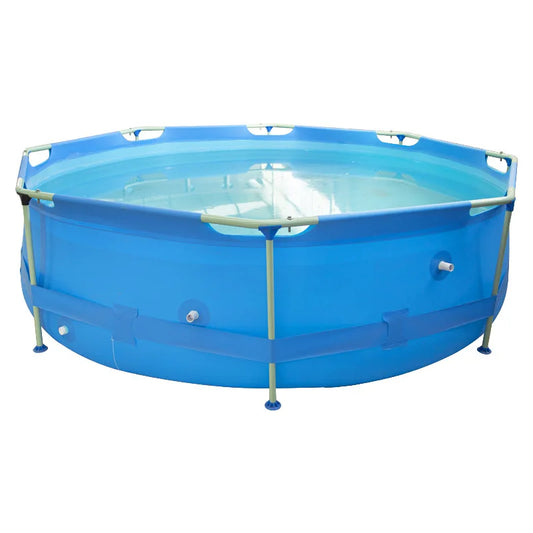 KTX-405395 Above Ground Metal Frame Swimming Pool for Kids and Family Use in Outdoor Gardens