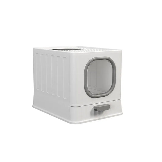 KTX-357459 Odor-Proof Foldable Cat Litter Box with Easy Clean Design and Splash Prevention