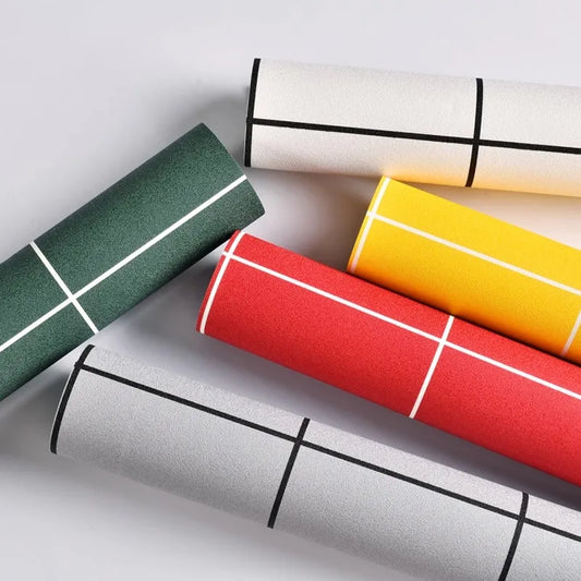 KTX-491347 Self-Adhesive Black and White Square Lattice Waterproof Wallpaper for Bedroom and Dormitory