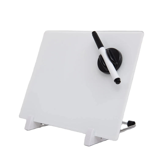KTX-223699 Small Desktop Glass Dry Erase Board with Stand for Classroom and Office Use