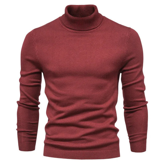 KTX-391251 Men Sweater Fall and Winter Men's Pullover Shirt New Bottoming Shirt Slim High Neck Casual Knit Sweater Thread Sweater