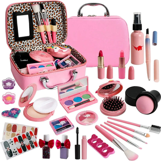 KTX-277267 Kids Washable Makeup Play Set with Mini Makeup Bag for Ages 2-12