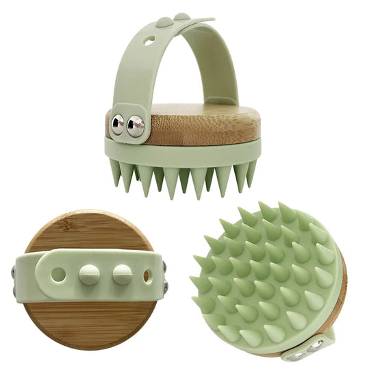 KTX-453459 Silicone Shower Brush with Massage Feature and Shampoo Dispenser for Dog Grooming