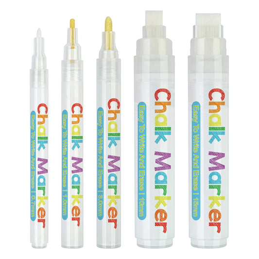 KTX-509715 Water-Based Liquid Chalk Markers, Double-Sided, 15mm Tip, Non-Toxic, 8 Assorted Colours for DIY Art Projects