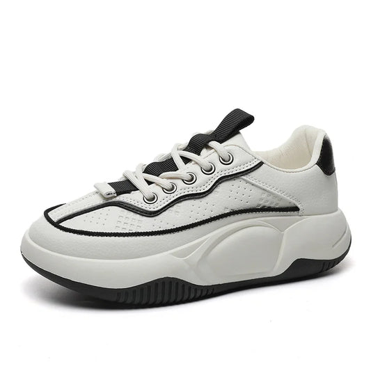 KTX-212755 YB6051-1 New Women's Sports Shoes Solid Color Autumn Breathable Increase Sole Sports Casual Shoes Versatile Board Shoes