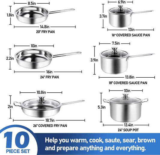 KTX-703443 Stainless Steel Casserole Set - Durable Cookware for Efficient Cooking Pots and Pans