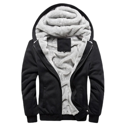 KTX-767507 Men's Jacket Sets Plush Padded Jacket Winter Sports Hoodie With Stand Collar Thick Canvas Material Hooded Baseball Clothing