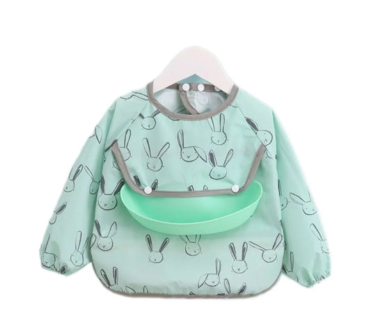 KTX-785619 Baby Bibs with PU Fabric Silicon Soft Mommy Loving Infants & Toddlers for Feeding Waterproof Warm Washable