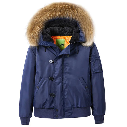 KTX-619475 Men's Flying Cotton Jacket Plus Size Sporty Workwear With Hood Collar Thick Baseball Zipper Winter Clothing Men's Coats