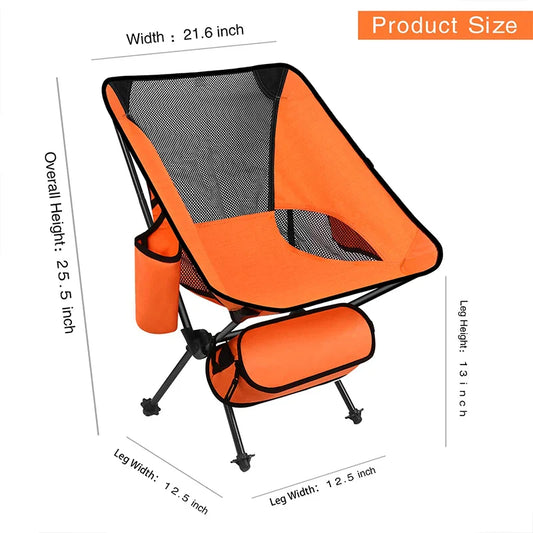 KTX-585043 Portable 7075 Aluminum Folding Moon Chair for Outdoor Activities, Includes Carry Bag