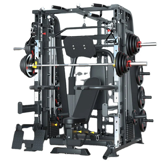 KTX-878803 Multi-Functional Smith Machine Power Rack with Dual Weight Stack for Home and Commercial Gym Use