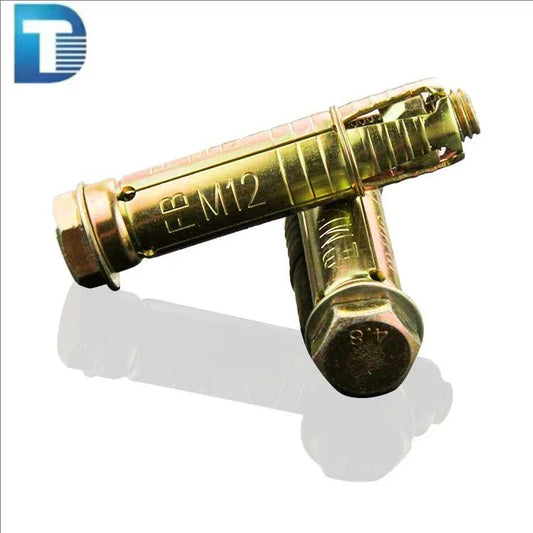 KTX-492499 Heavy Duty Yellow Zinc Plated Shield Anchor Bolt Fasteners - 4PCS Set for Secure Wall Fixing