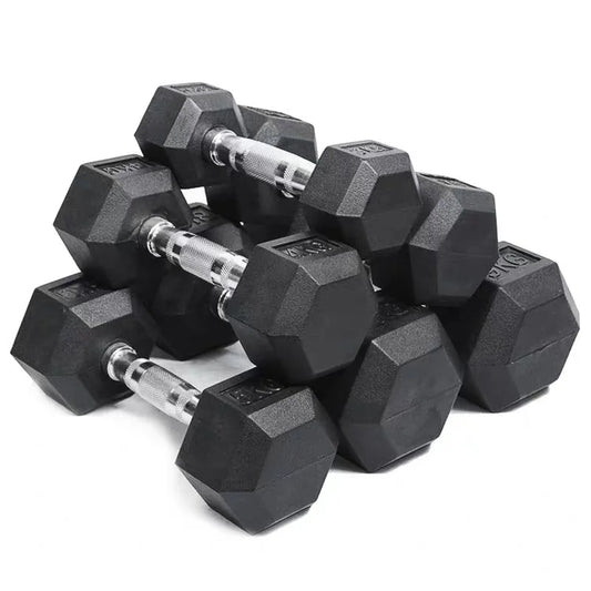 KTX-780499 Rubber Coated Hex Dumbbells for Professional Gym Use