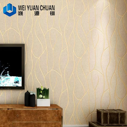 KTX-098131 Modern Striped 3D Non-woven Wallpaper for Home Decoration in Living Room and Bedroom