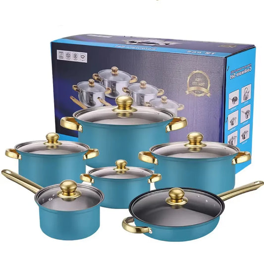 KTX-474067 12-Piece Stainless Steel Non-Stick Cookware Set with Gift Box