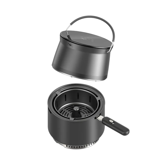 KTX-646675 Portable Lightweight Oil-Free Charcoal Air Fryer for Outdoor Camping