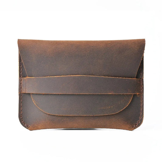 KTX-645011 Retro Waxed Canvas and Leather Motorcycle Wallet Card Holder