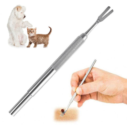JMT-022474 Professional Stainless Steel Tick Removal Tool for Cats and Dogs