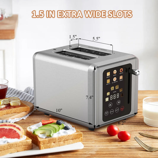 KTX-927251 Automatic 2-Slice Stainless Steel Bread Toaster with Fast Heating Function