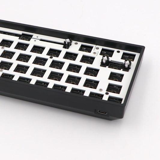 KTX-271315 Custom RGB Wired Keyboard for PC with USB and Bluetooth Connectivity - GK61X Semi-Finished Black Shell