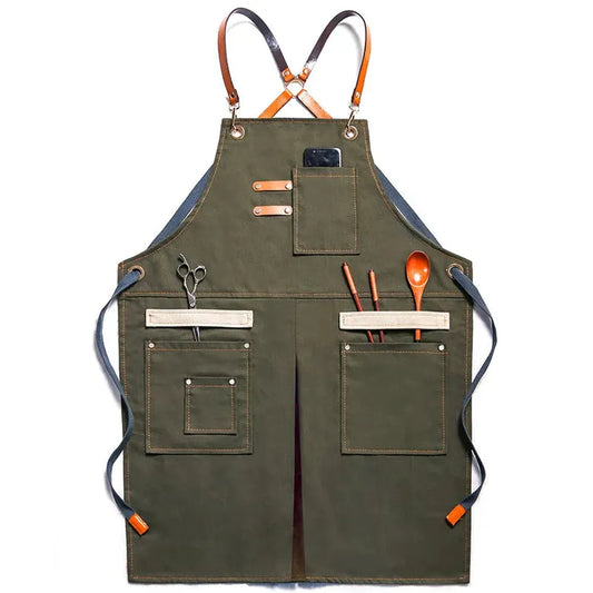 KTX-553427 Stylish Eco-Friendly Cowboy Apron for Hairdressers, Baristas, and Florists