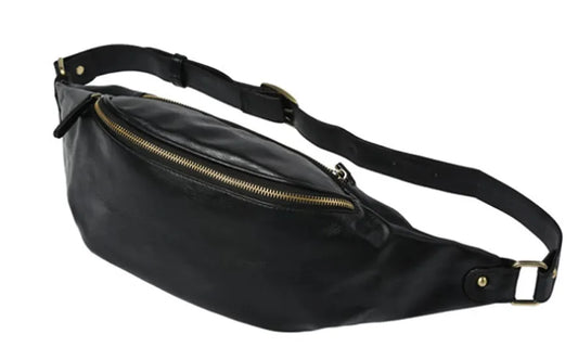 KTX-386131 Casual Outdoor Men's Crossbody Chest Bag in Waxed Canvas and Leather