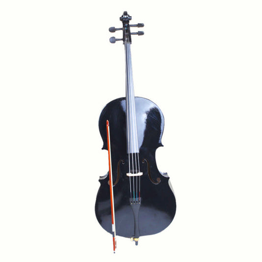 KTX-369555 Basswood Cello in Sleek Black Finish for Musicians