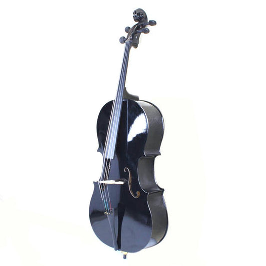 KTX-369555 Basswood Cello in Sleek Black Finish for Musicians