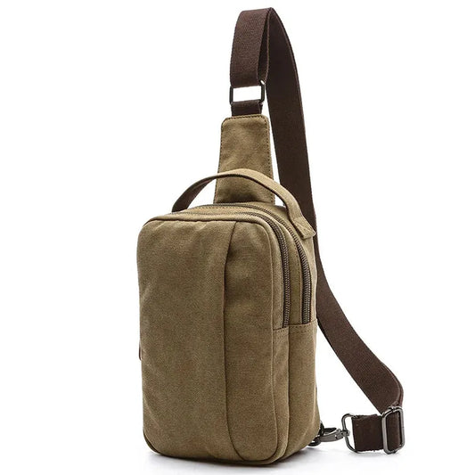 KTX-681043 Canvas Crossbody Shoulder Bag for Men - Stylish Sports Chest Pack