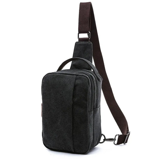 KTX-681043 Canvas Crossbody Shoulder Bag for Men - Stylish Sports Chest Pack