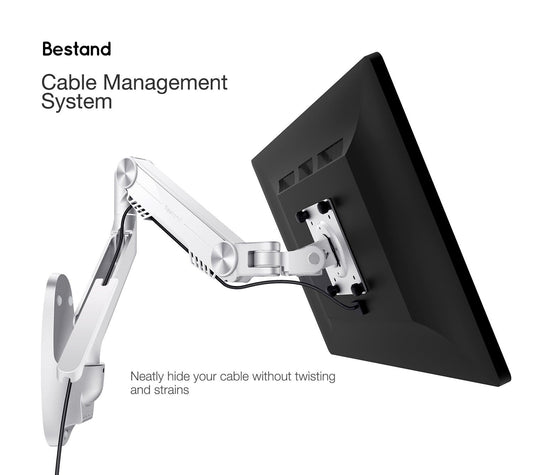 KTX-559827 Aluminum Alloy Single-Arm Monitor Wall Mount Bracket - 2.8KG, 40.5x34.5x12.7CM