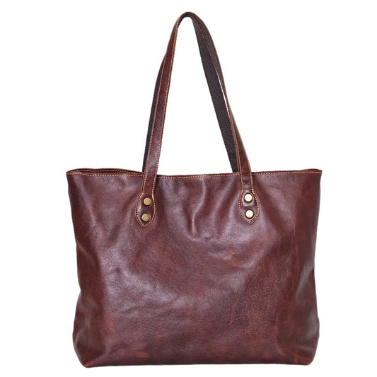 KTX-054035 Custom Vintage Genuine Leather Tote Bag for All Seasons