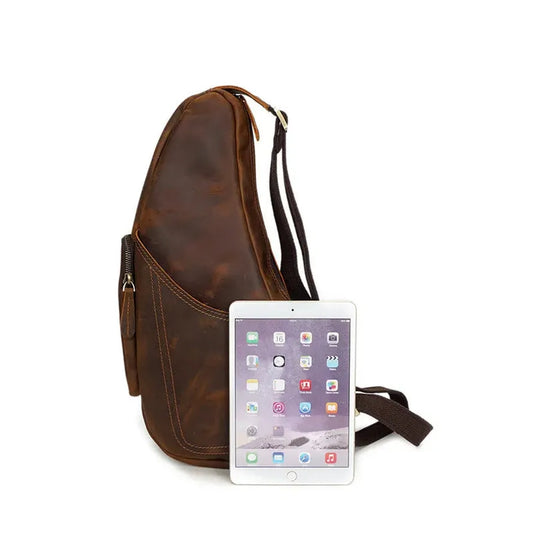 KTX-648275 Handmade Leather Crossbody Bag for Men - Vintage Style Chest Bag