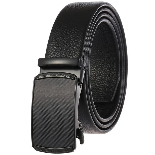 KTX-994899 Men's Automatic Buckle Belt in First Layer Leather, Model LY36-0191-5