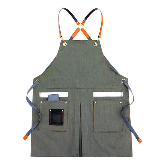 KTX-258515 Sleeveless Cowboy Apron for Home and Work - Eco-Friendly Fabric, Multiple Colours Available