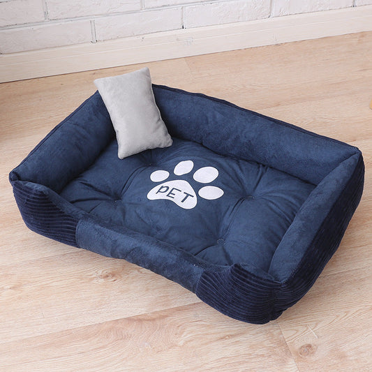 JMT-219722 Cozy Dog Paw Print Mattress with Soft Corduroy and Suede Fabric