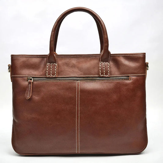 KTX-106067 Luxury Vintage Leather 14 Inch Laptop Bag for Men, Messenger Briefcase Ideal for Business Use