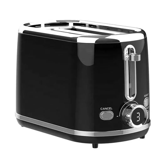 KTX-304659 900W Retro Digital 2-Slice Black Wide Toaster with Timer